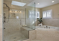 Frameless glass bathroom example